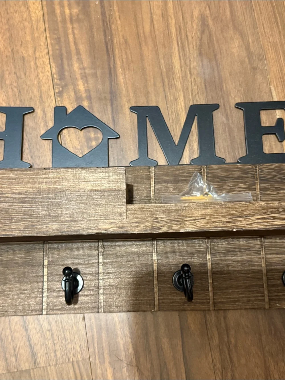 HOME Wall Decor Hook Rack in Black and Brown